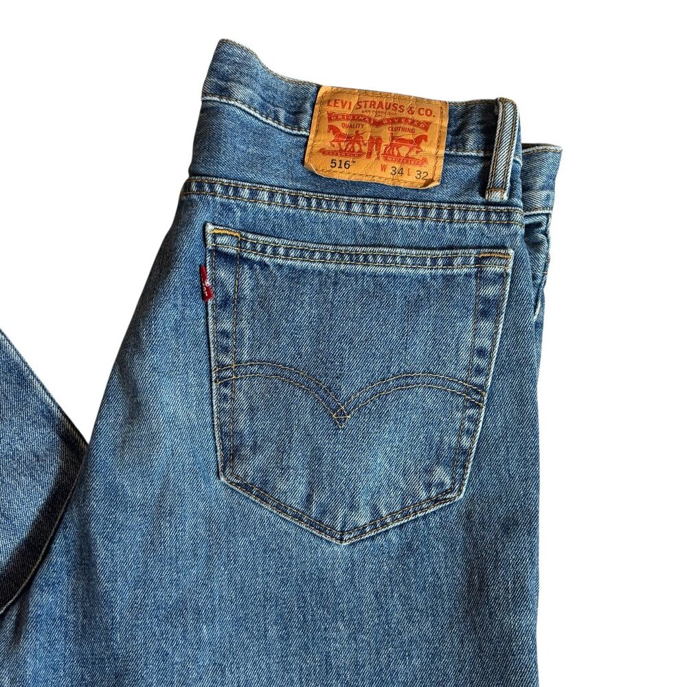 Levi's 516 Women's Classic Blue Straight Leg Jeans W34 L32